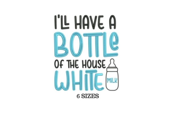 Bottle of White: A Sweet Embroidery Design for Baby Gifts