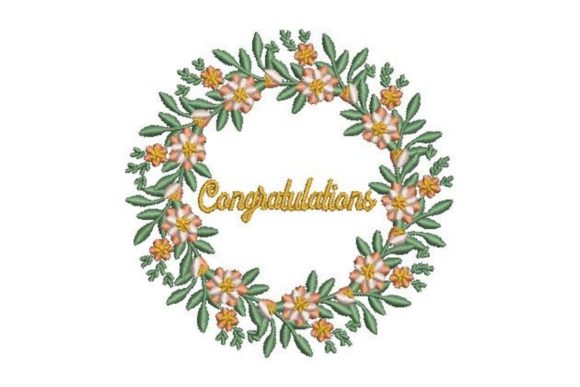 Review: Congratulations Floral Wreath Embroidery Design