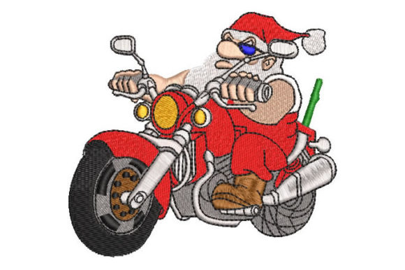 Santa Claus on a Motorcycle